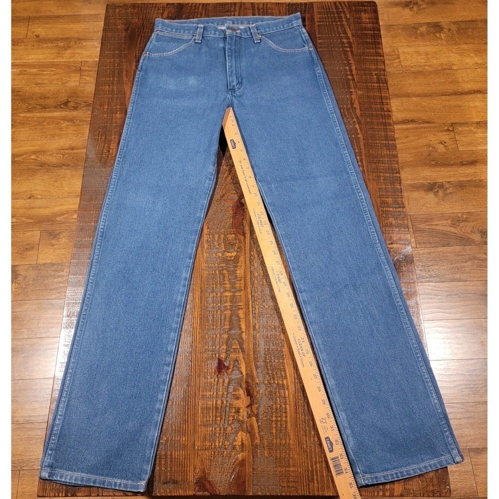 Wrangler Jeans Mens 33×36 Blue 13MWZ Straight Fit Denim Pants Western Cowboy Cut